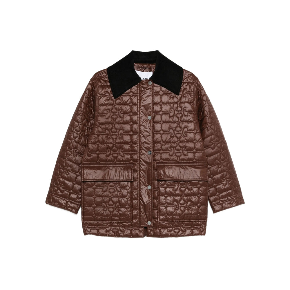 Ganni Brown Coats - Single Breasted Coats Women GANNI