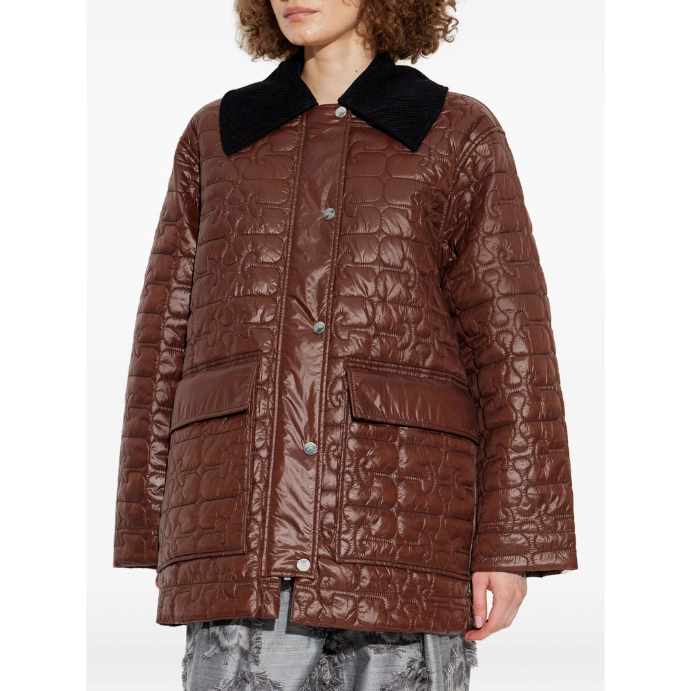 Ganni Brown Coats - Single Breasted Coats Women GANNI