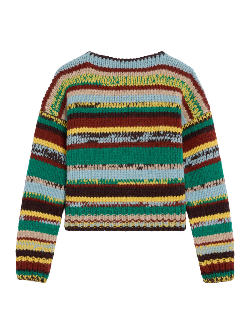 Celine Women Crew Neck Sweater In Mouliné Alpaca And Wool CELINE
