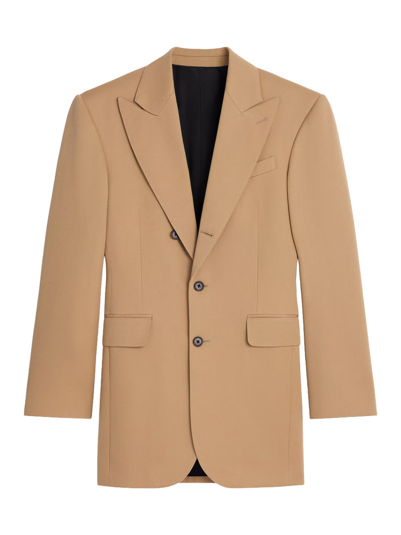 Celine Women Colonne Wool Jacket With Diagonal Weave CELINE
