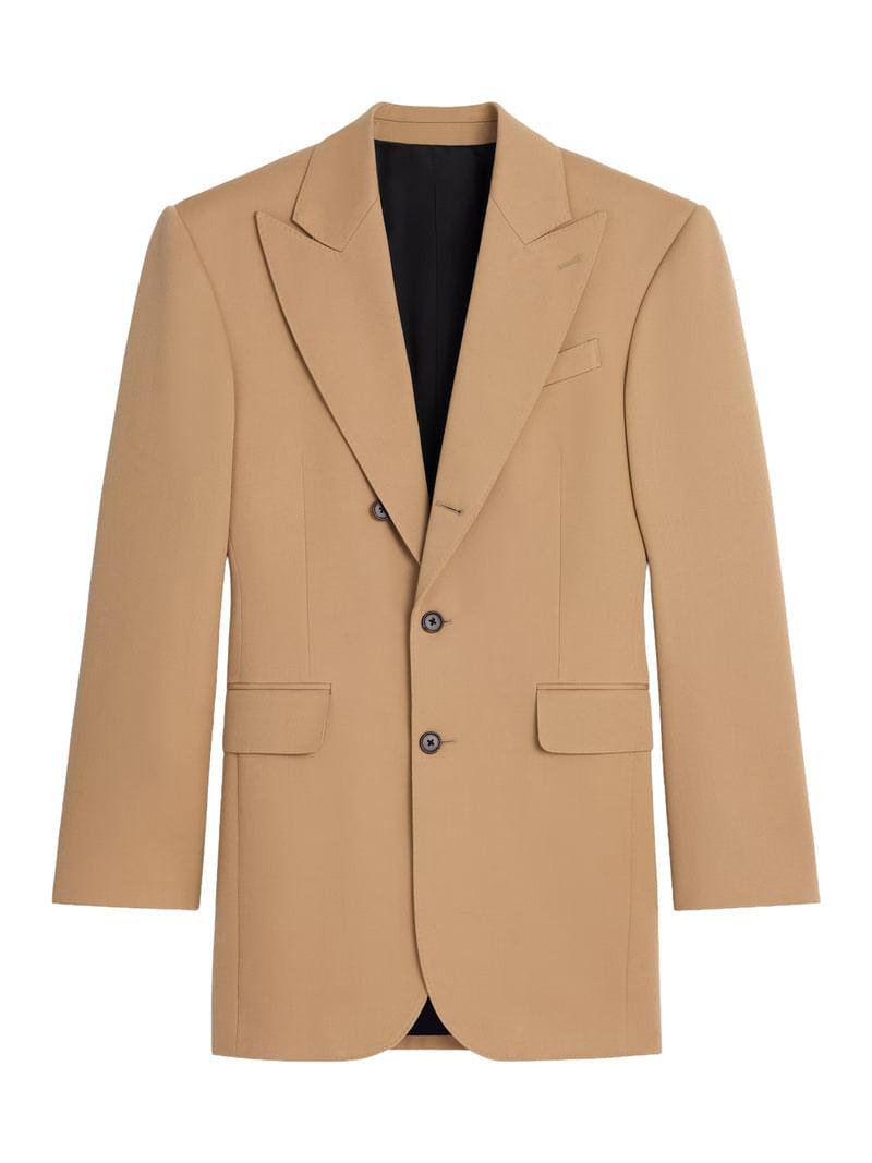 Celine Women Colonne Wool Jacket With Diagonal Weave CELINE