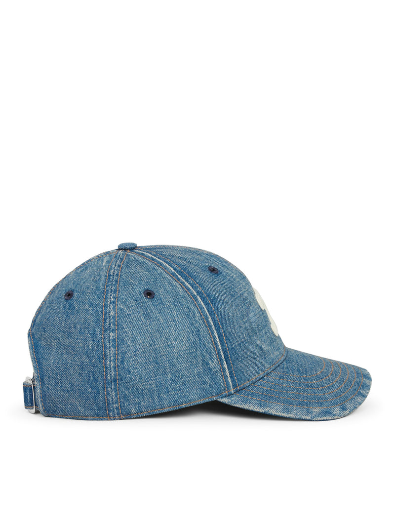 Celine Men Triomphe Baseball Cap In Union Wash Denim CELINE