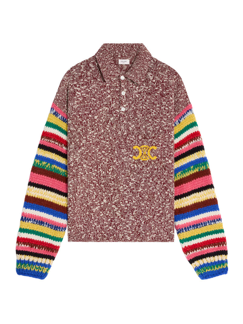 Celine Men Mouliné Cotton Polo Sweater CELINE