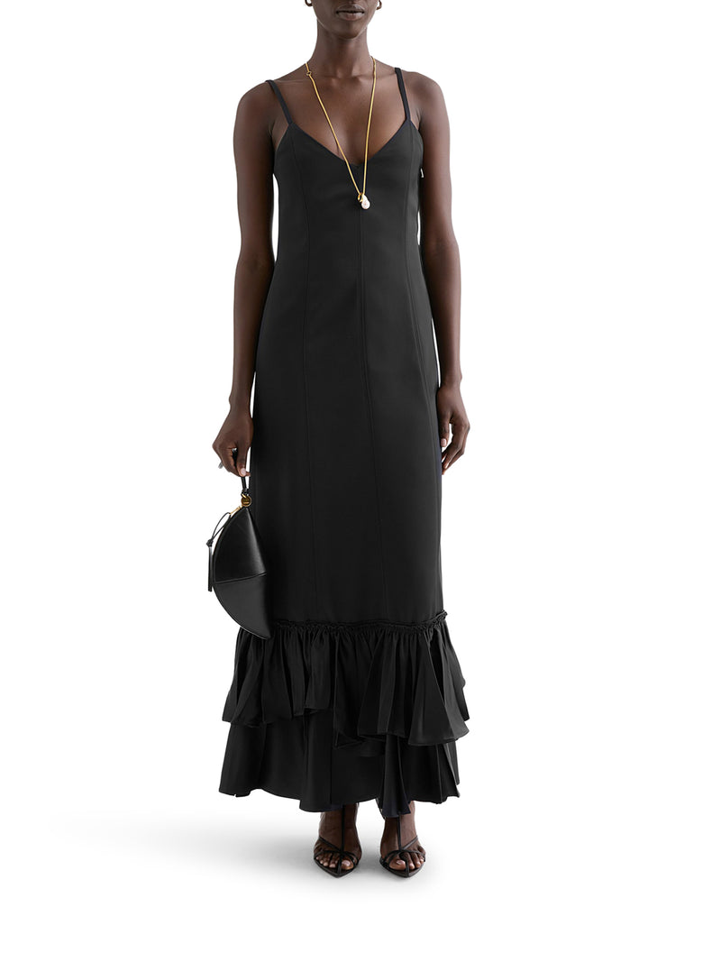 Jil Sander Women Ruffled Silk Blend Dress JIL SANDER