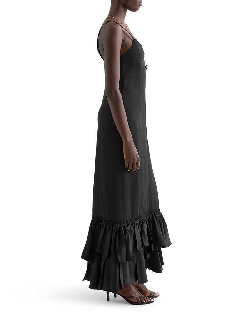 Jil Sander Women Ruffled Silk Blend Dress JIL SANDER