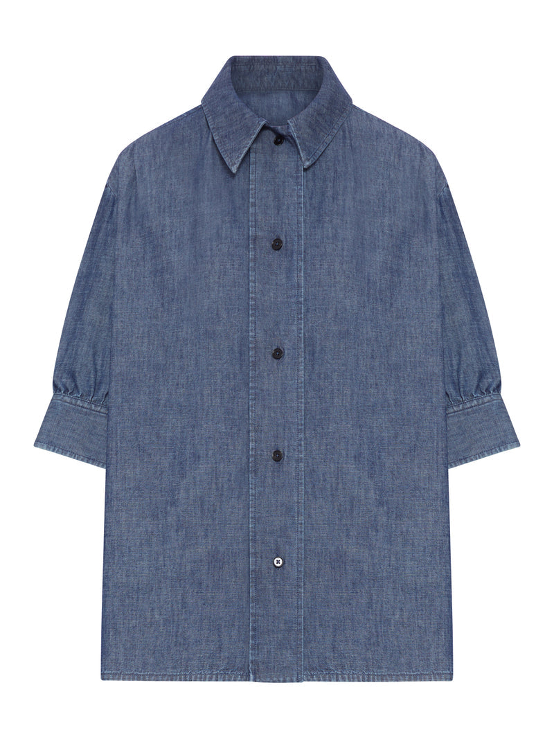 Jil Sander Women Short-Sleeved Denim Shirt JIL SANDER
