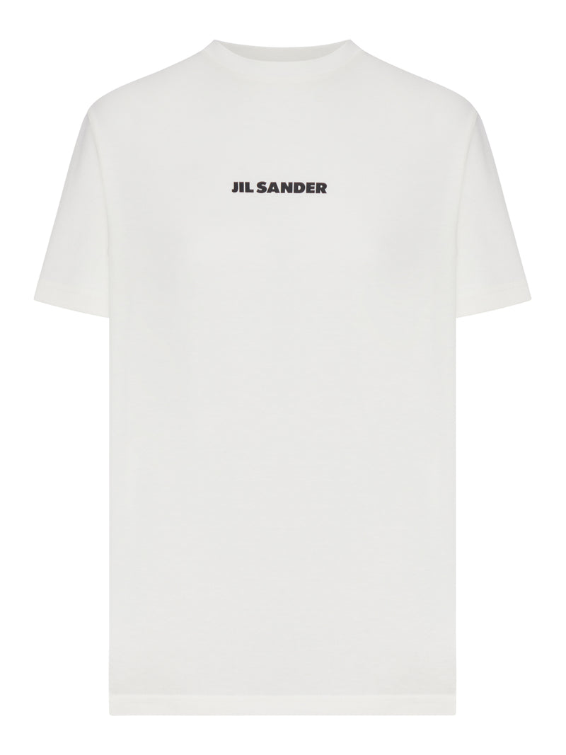 Jil Sander Women Crew Neck Cotton T-Shirt With Logo JIL SANDER