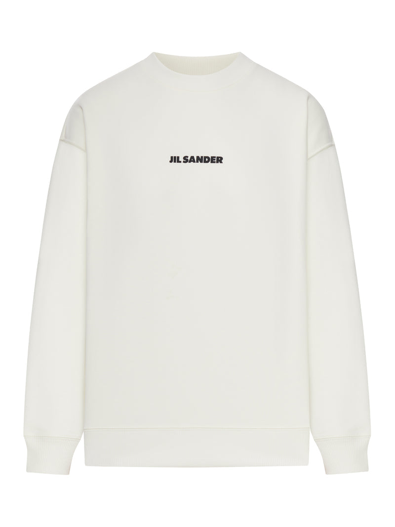 Jil Sander Women Crew Neck Cotton Sweatshirt With Logo JIL SANDER