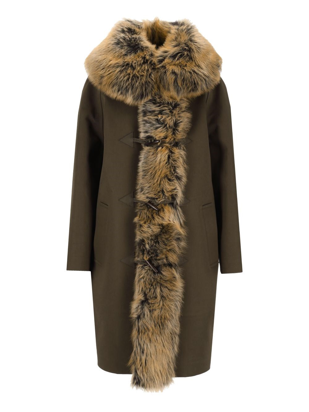 Saint Laurent Women Canvas And Shearling Coat SAINT LAURENT
