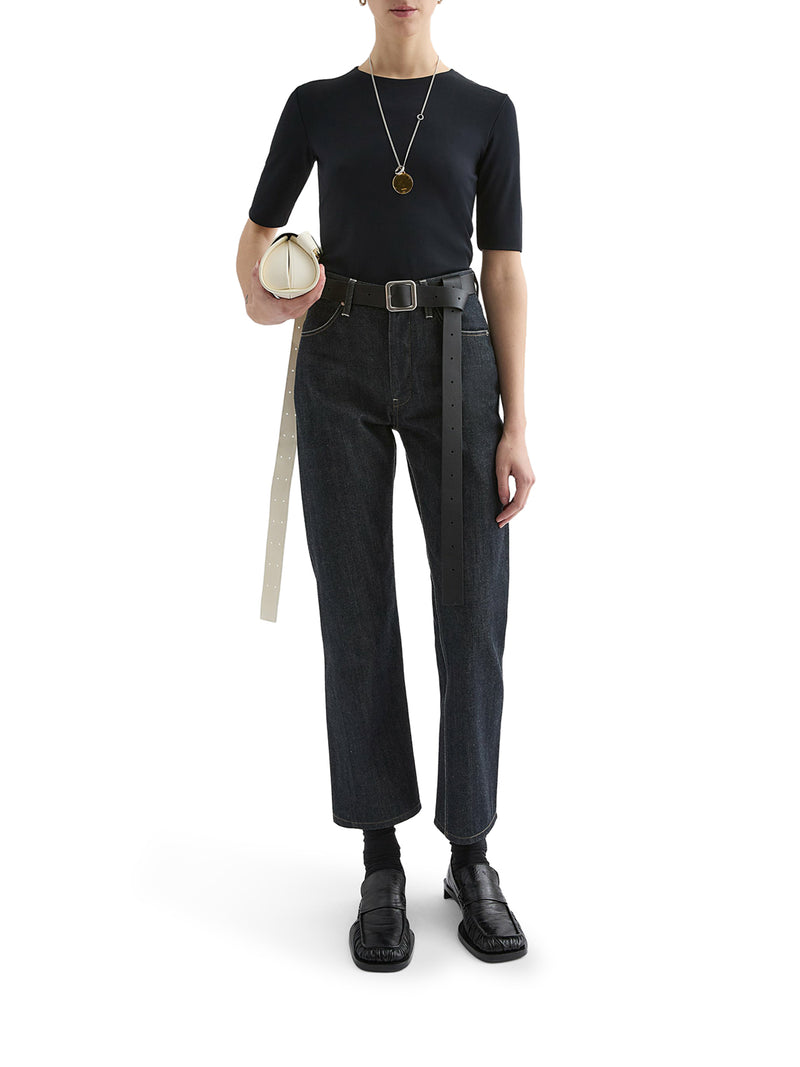 Jil Sander Women Short-Sleeved Crepe T-Shirt JIL SANDER