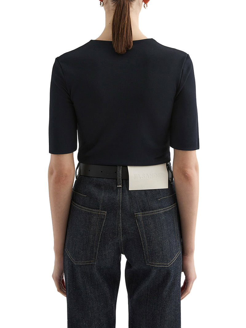 Jil Sander Women Short-Sleeved Crepe T-Shirt JIL SANDER