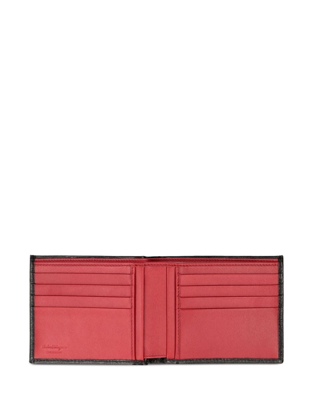 Ferragamo Men Hammered Leather Metal Gancini Bi-Fold Wallet FERRAGAMO