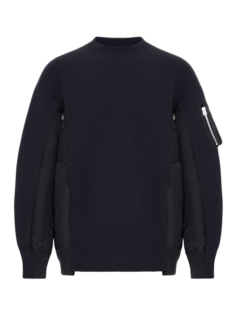 Sacai Men Cotton Blend Sweatshirt With Nylon Details Applied SACAI