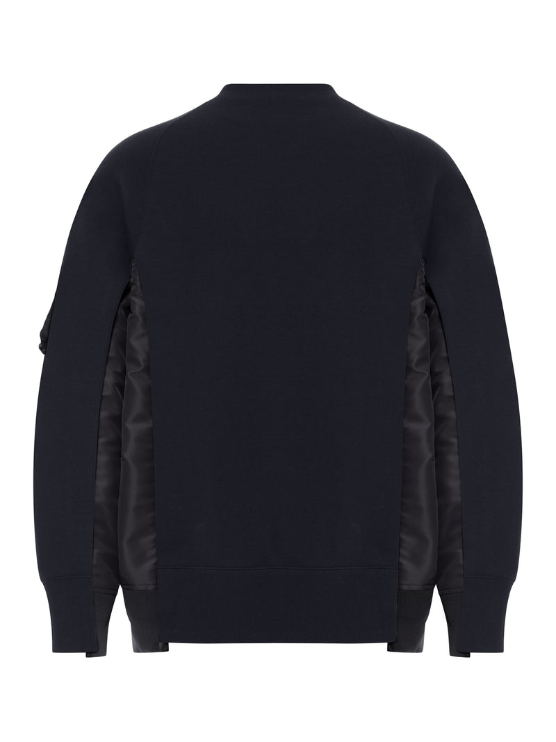 Sacai Men Cotton Blend Sweatshirt With Nylon Details Applied SACAI