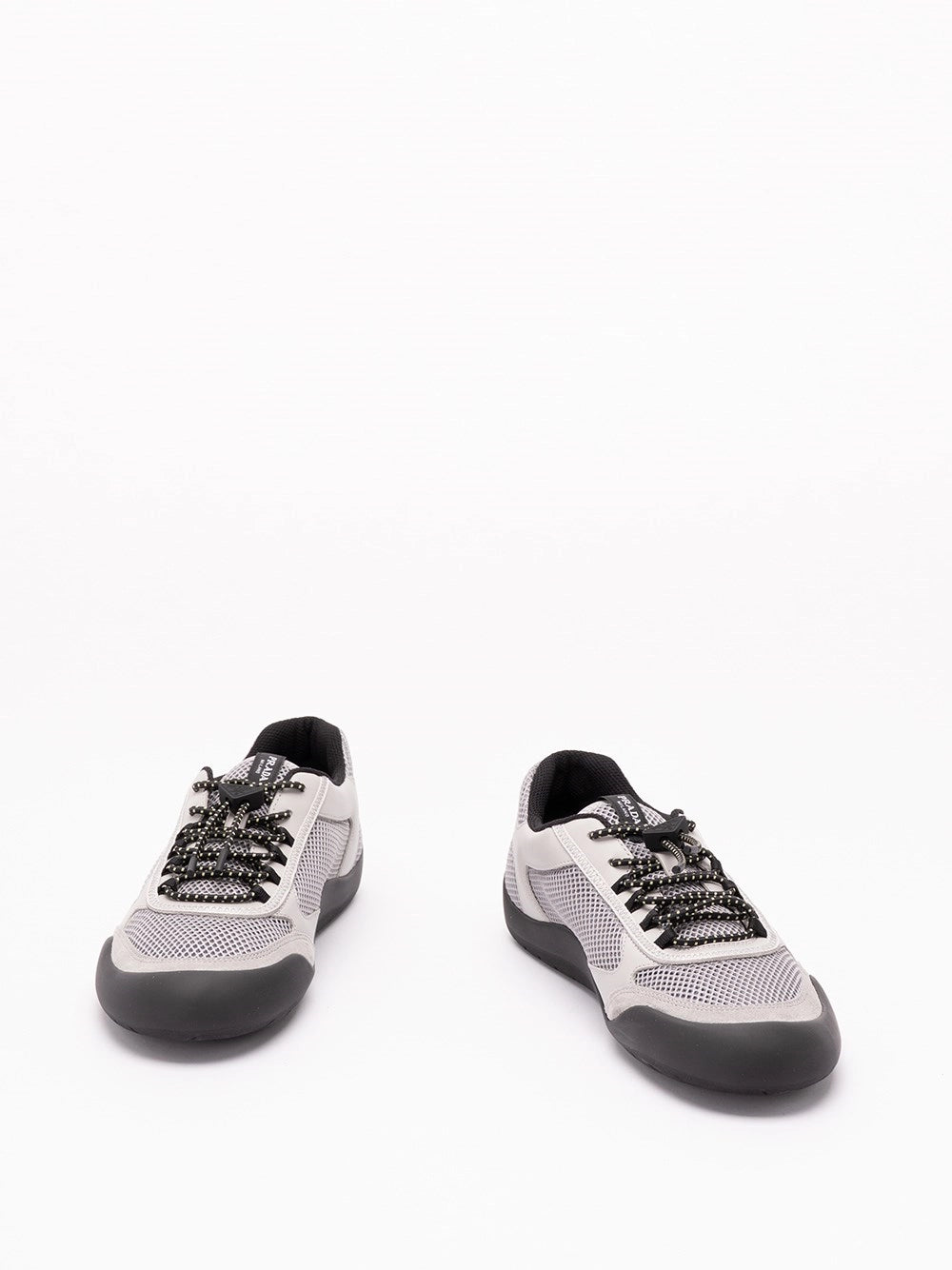 Prada Men Speedrock Leather And Mesh Sneakers PRADA