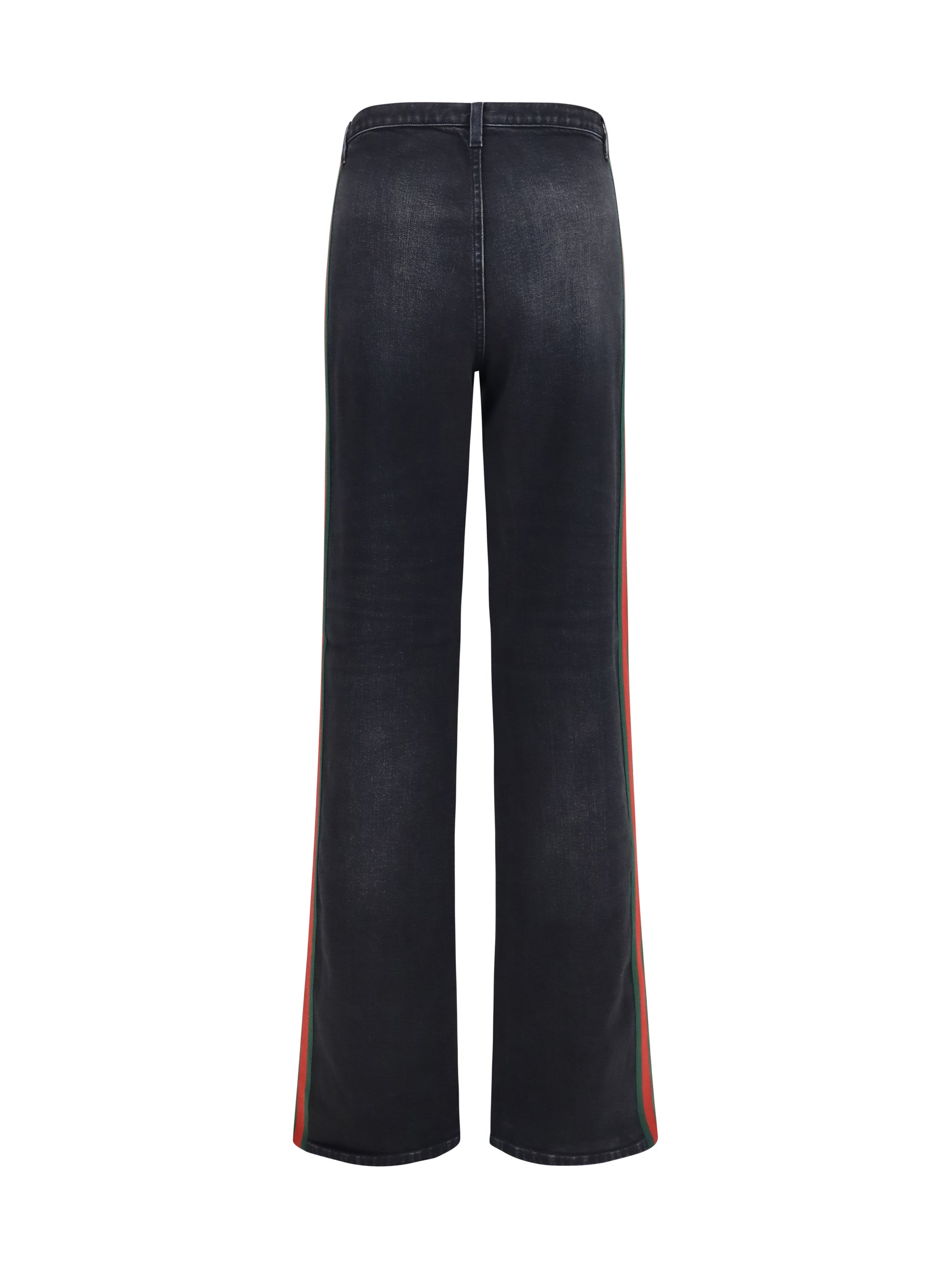 Gucci Women Stretch Cotton Jeans With Web Stripe GUCCI