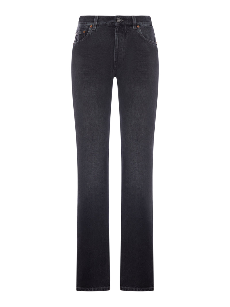 Saint Laurent Women Straight Leg Denim Jeans SAINT LAURENT