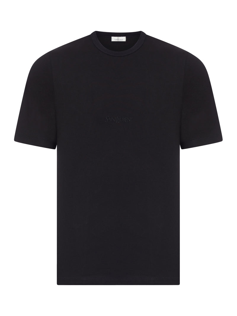 Saint Laurent Men Cotton Jersey T-Shirt With Embroidered Logo SAINT LAURENT