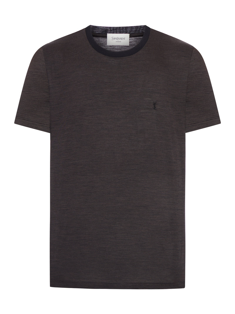Saint Laurent Men Cassandre T-Shirt In Striped Wool SAINT LAURENT