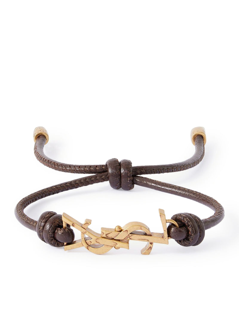 Saint Laurent Men Ysl Woven Nappa Bracelet SAINT LAURENT