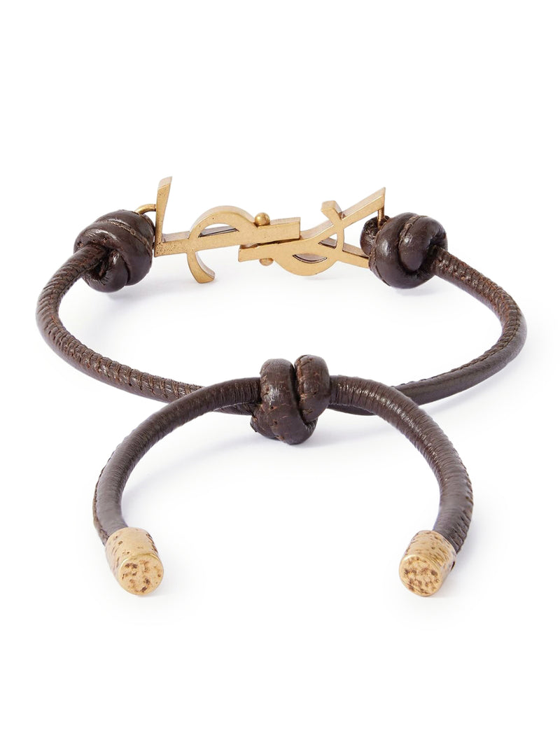 Saint Laurent Men Ysl Woven Nappa Bracelet SAINT LAURENT
