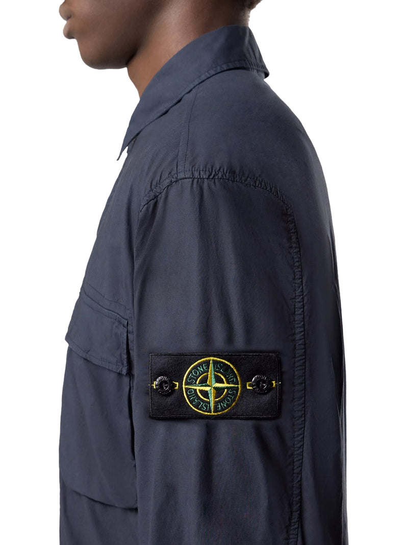 Stone Island Men Stretch Cotton Canvas Overshirt With Flap Pocket On The Chest STONE ISLAND