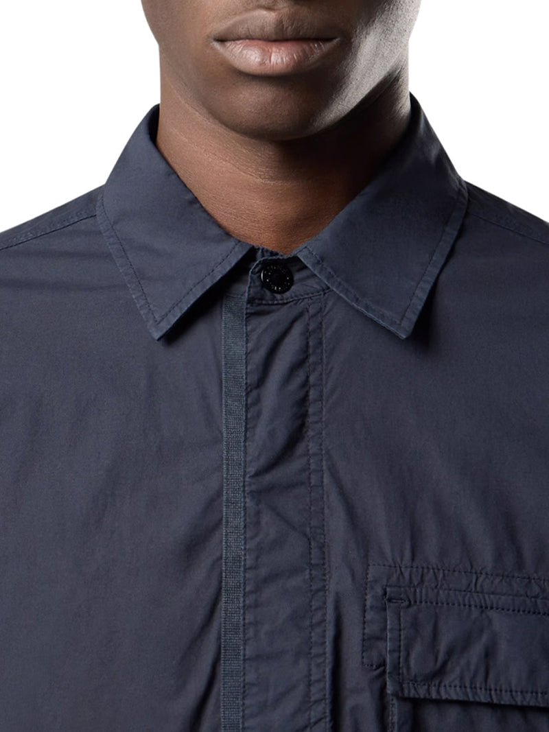 Stone Island Men Stretch Cotton Canvas Overshirt With Flap Pocket On The Chest STONE ISLAND