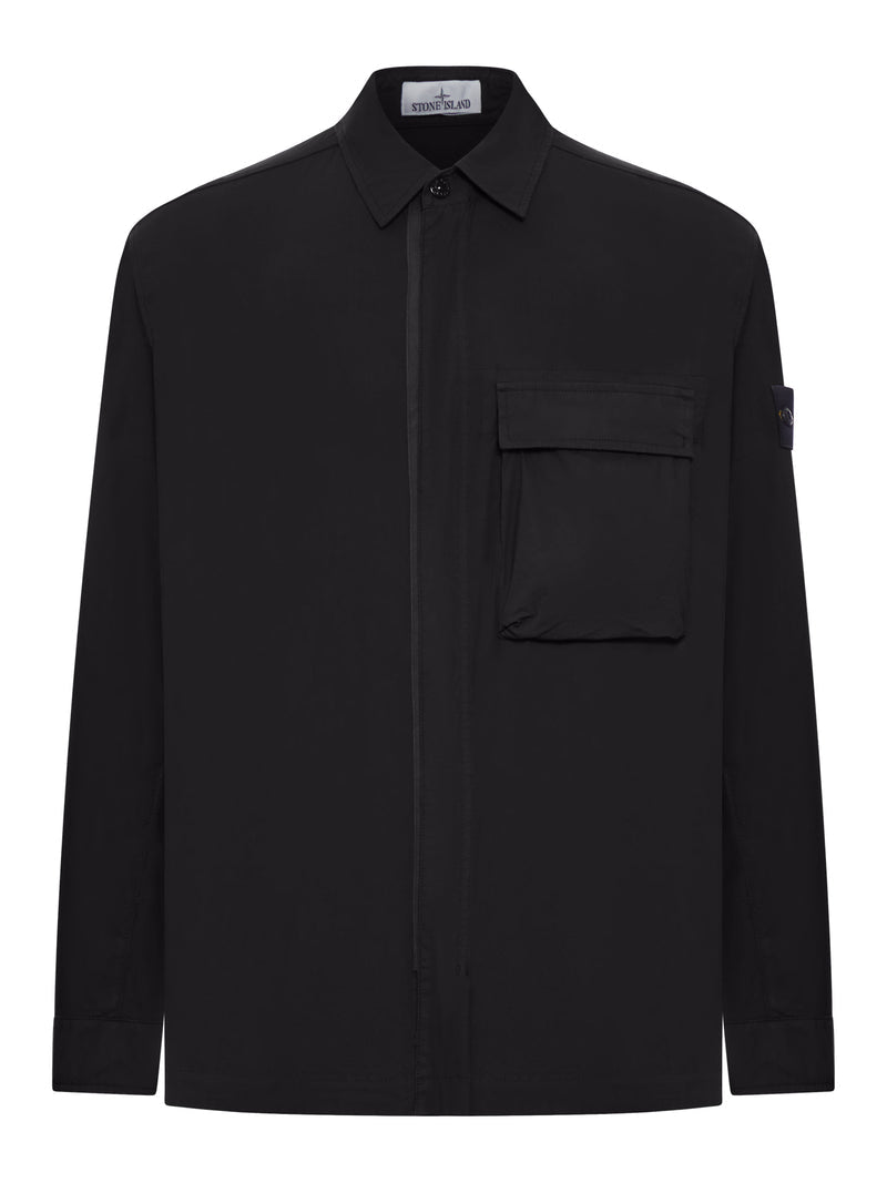 Stone Island Men Stretch Cotton Canvas Overshirt With Flap Pocket On The Chest STONE ISLAND