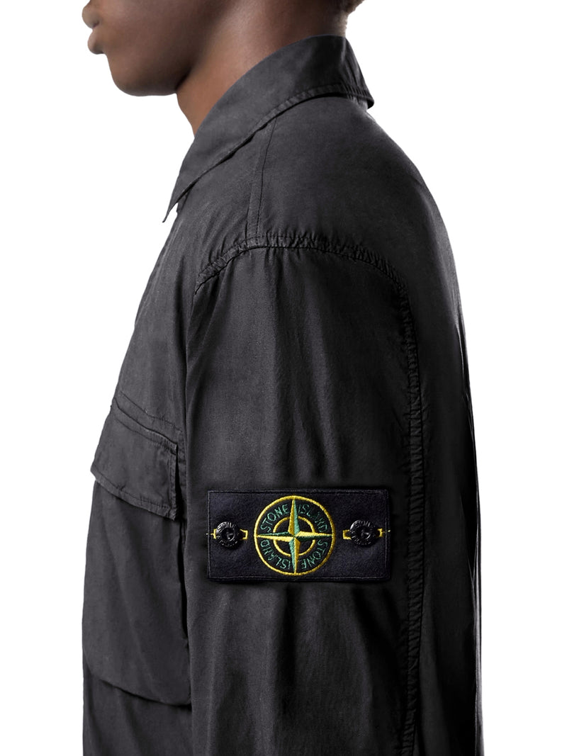 Stone Island Men Stretch Cotton Canvas Overshirt With Flap Pocket On The Chest STONE ISLAND