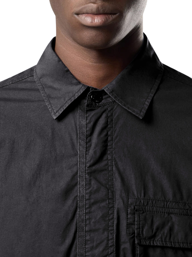 Stone Island Men Stretch Cotton Canvas Overshirt With Flap Pocket On The Chest STONE ISLAND