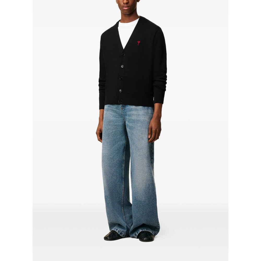Ami Paris Black Sweaters & Knitwear - Cardigans Men AMI PARIS