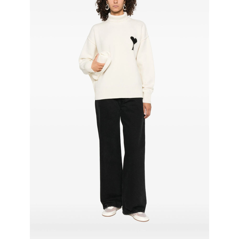 Ami Paris Neutrals Sweaters & Knitwear - Jumpers Men AMI PARIS