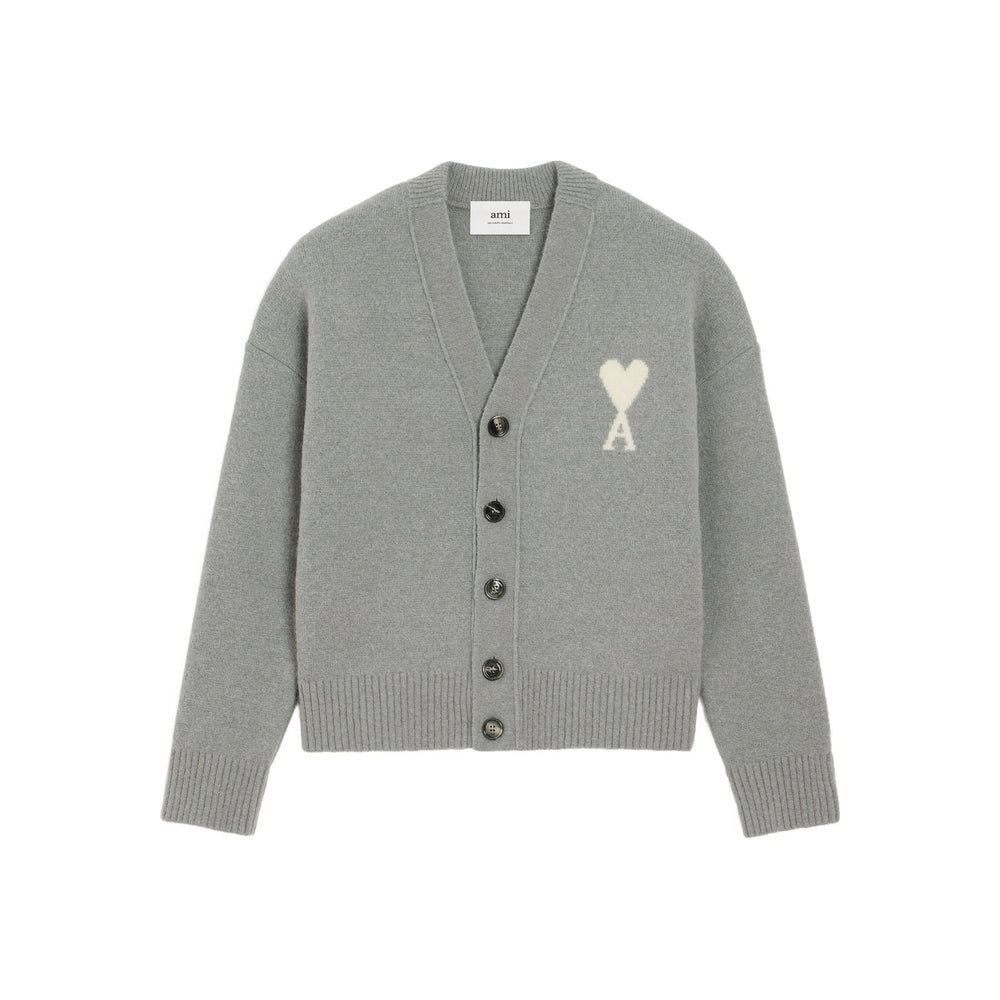 Ami Paris Grey Sweaters & Knitwear - Cardigans Men AMI PARIS