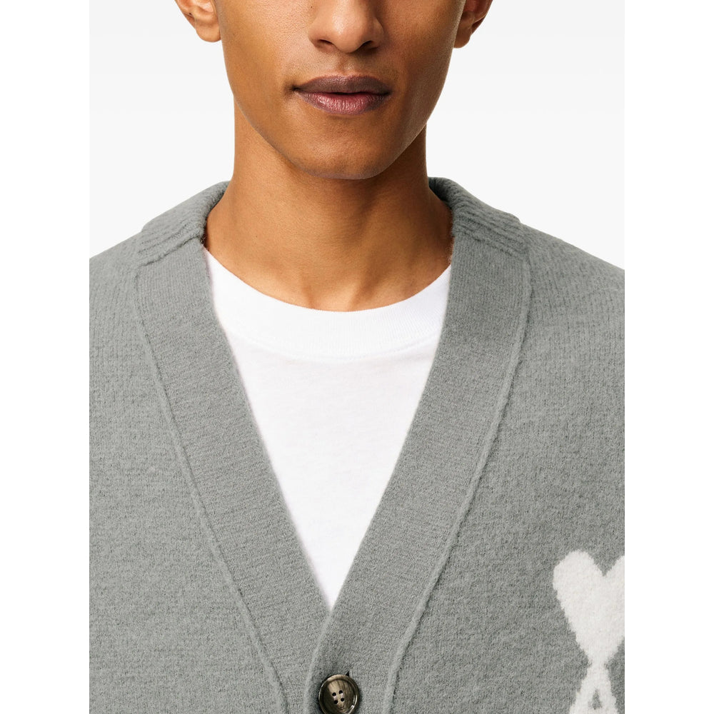 Ami Paris Grey Sweaters & Knitwear - Cardigans Men AMI PARIS