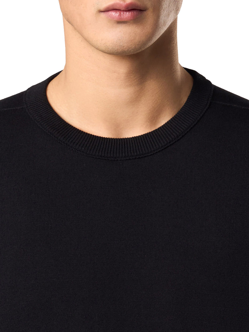 Stone Island Men Stone Island Crew Neck Sweater With Badge Black STONE ISLAND