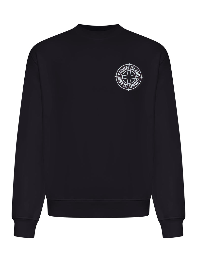Stone Island Men Crew Neck Sweatshirt With "Outline Compass" Print STONE ISLAND