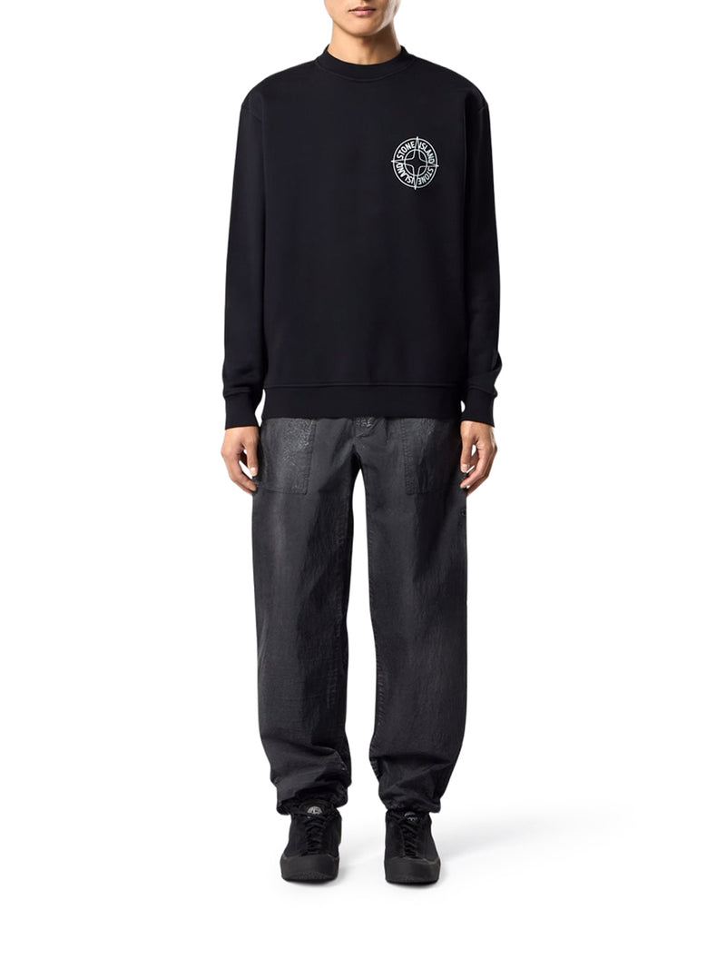 Stone Island Men Crew Neck Sweatshirt With "Outline Compass" Print STONE ISLAND