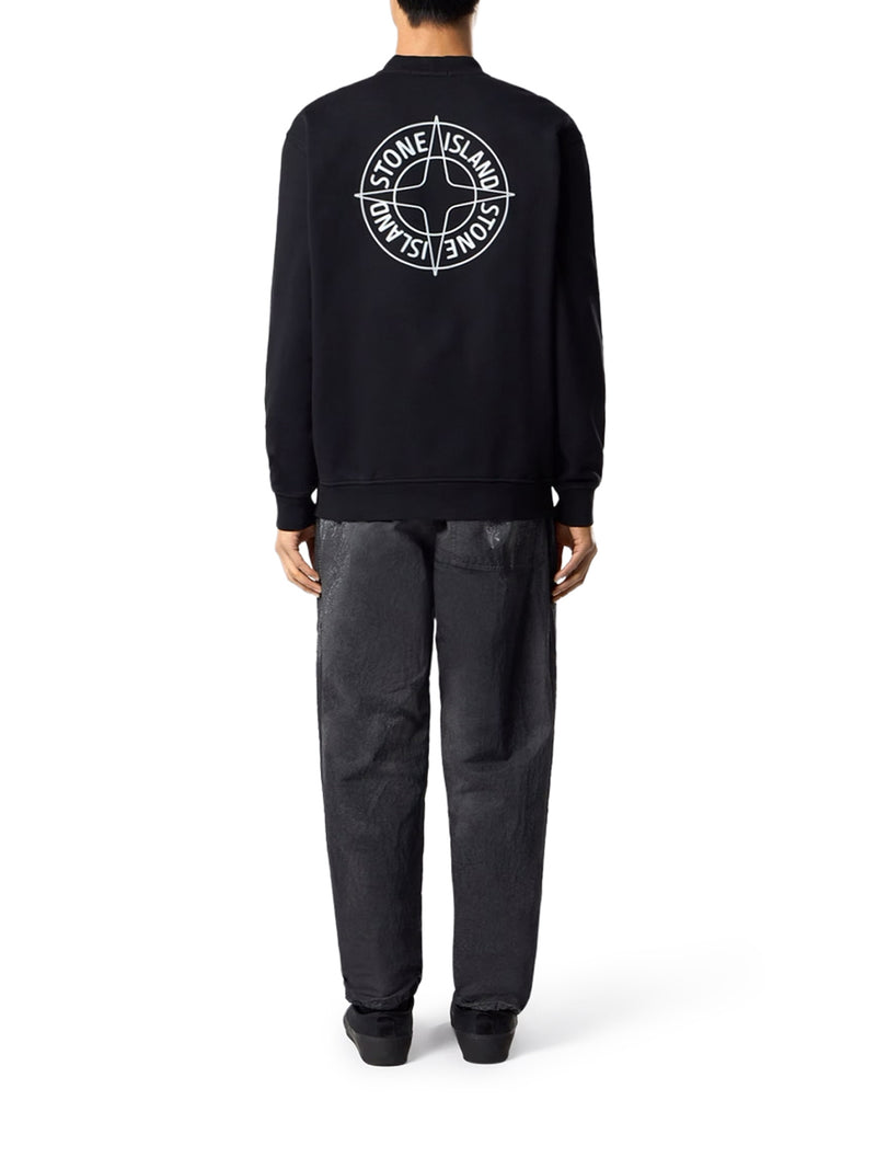 Stone Island Men Crew Neck Sweatshirt With "Outline Compass" Print STONE ISLAND