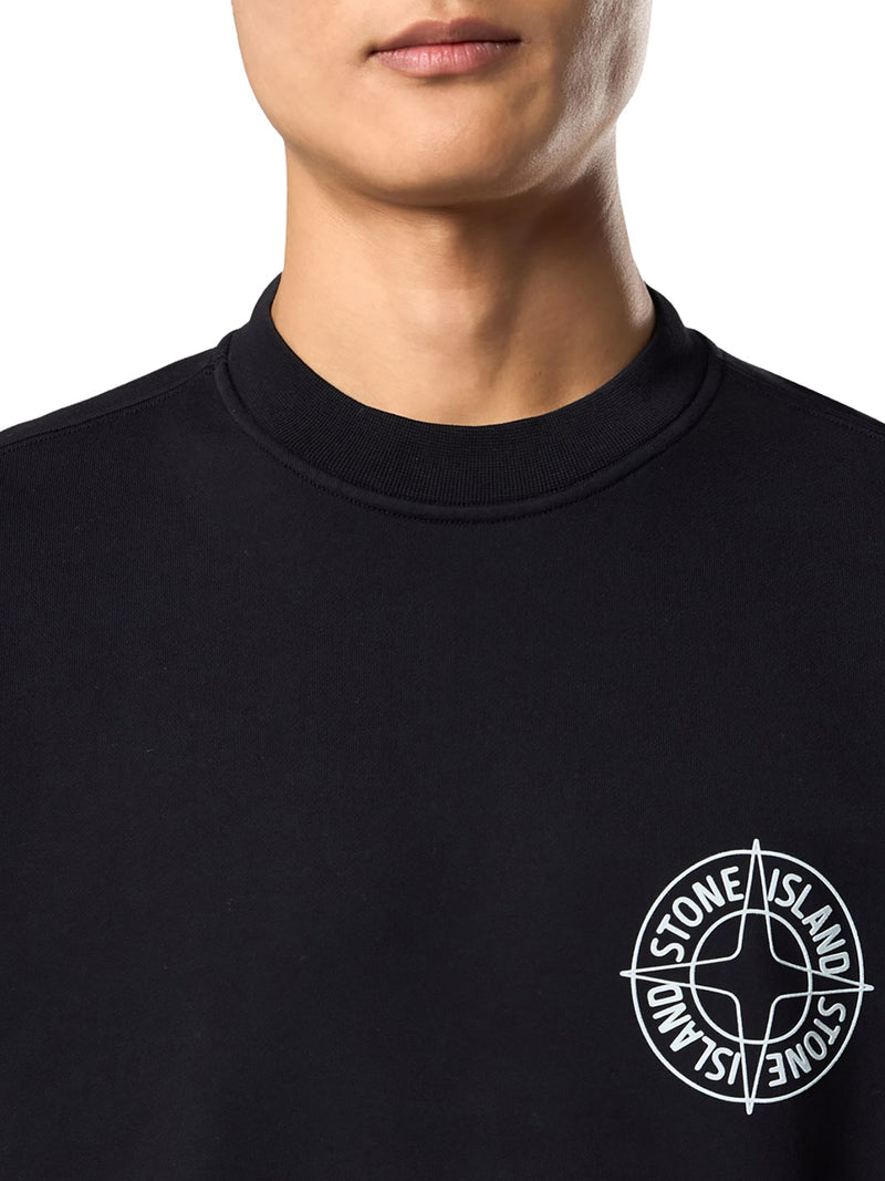 Stone Island Men Crew Neck Sweatshirt With "Outline Compass" Print STONE ISLAND
