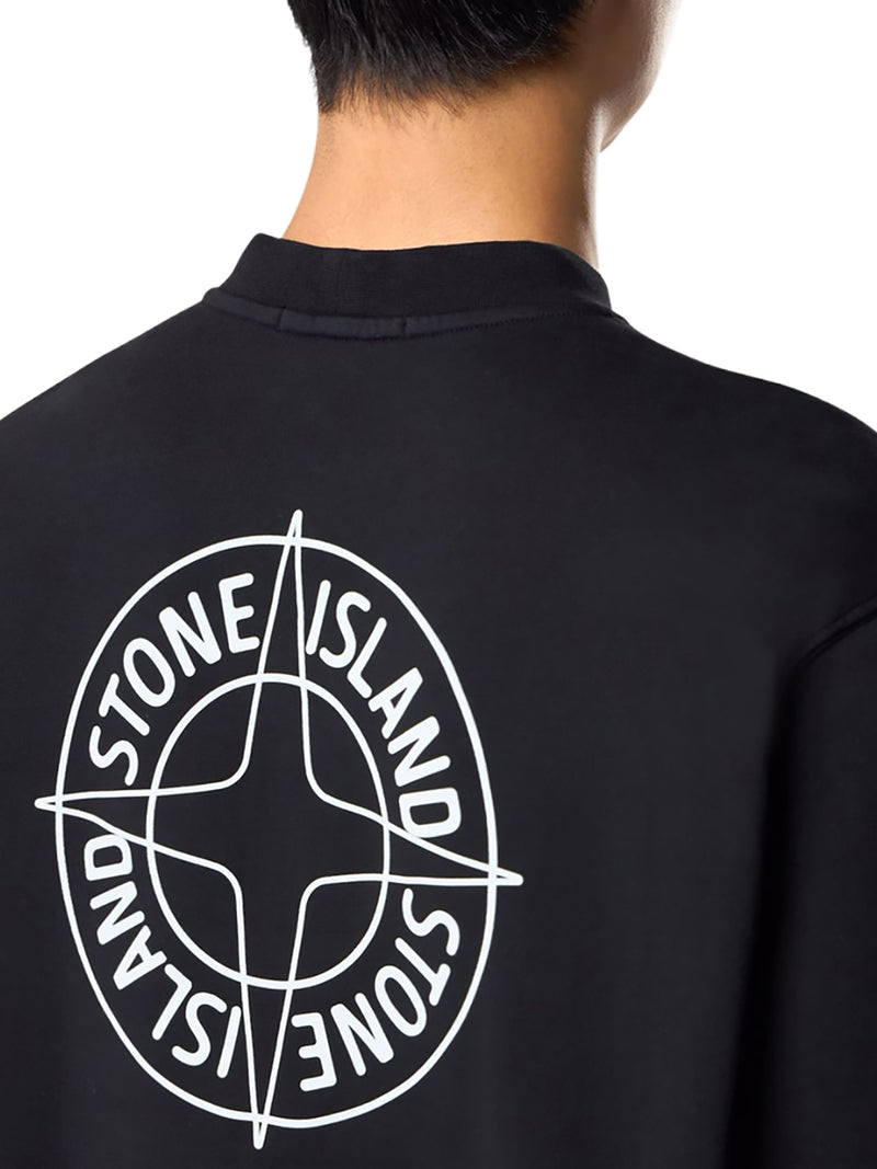 Stone Island Men Crew Neck Sweatshirt With "Outline Compass" Print STONE ISLAND