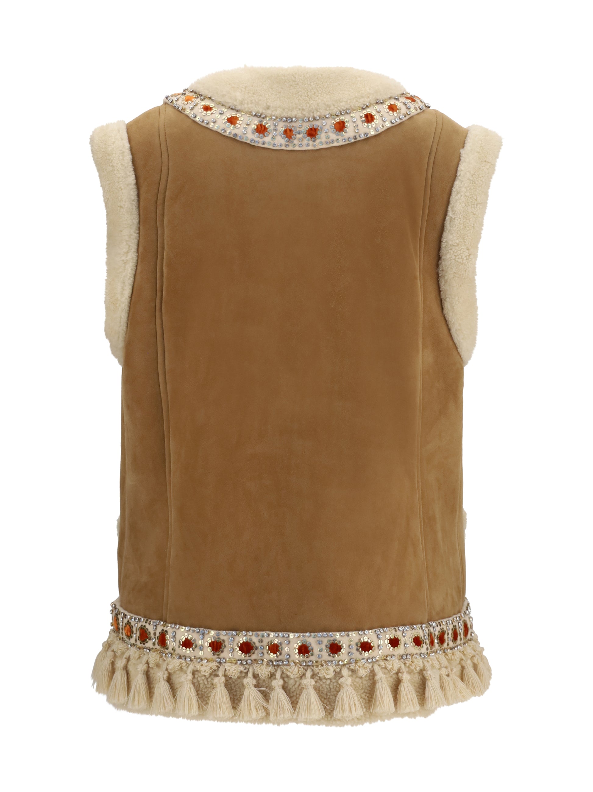 Valentino Women Suede And Fur Vest VALENTINO