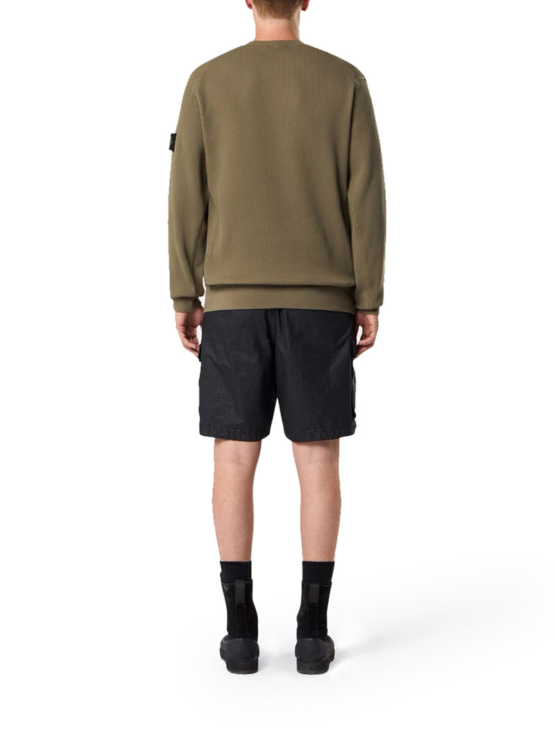 Stone Island Men Crew Neck Sweatshirt In Organic Cotton With Honeycomb Workmanship STONE ISLAND