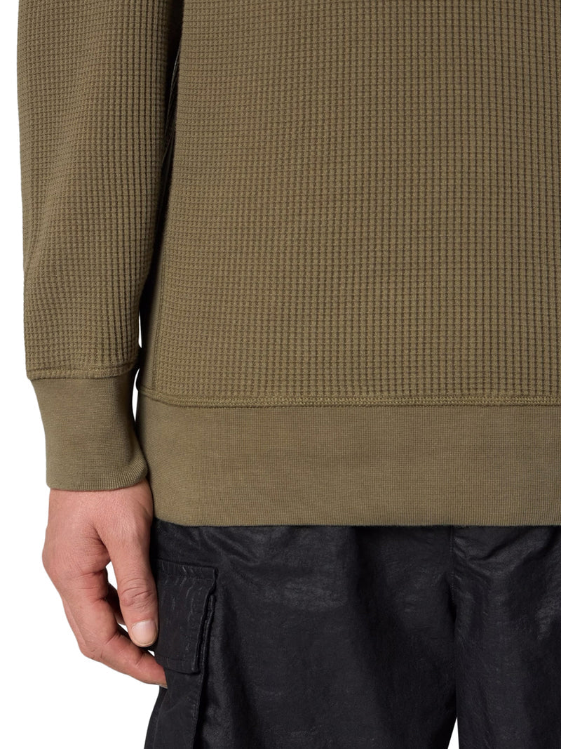 Stone Island Men Crew Neck Sweatshirt In Organic Cotton With Honeycomb Workmanship STONE ISLAND