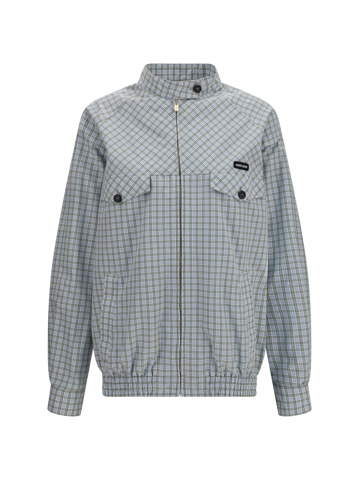 Miu Miu Women Checked Technical Fabric Blouson Jacket MIU MIU