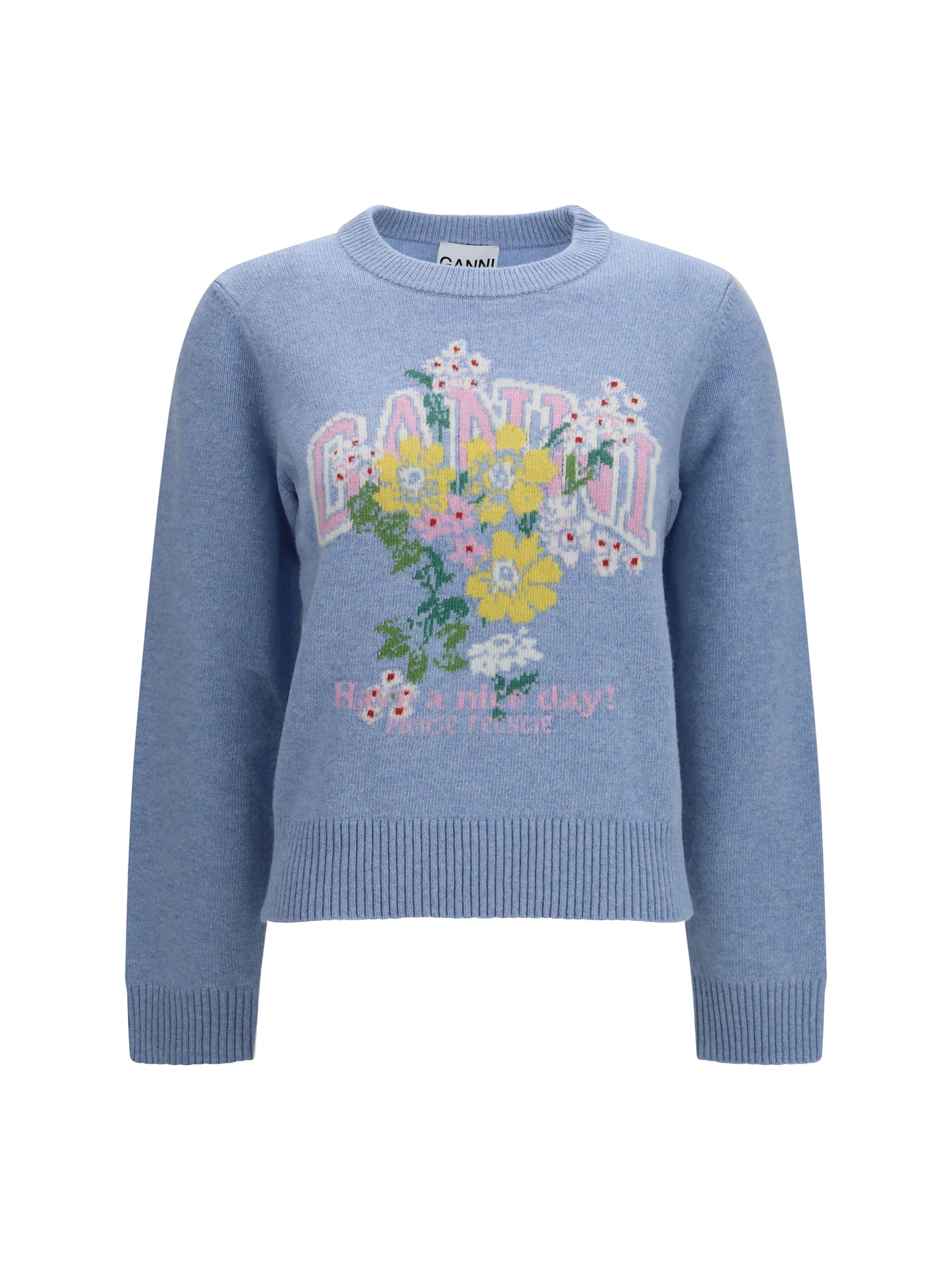 Ganni Women Flowers Wool Sweater GANNI