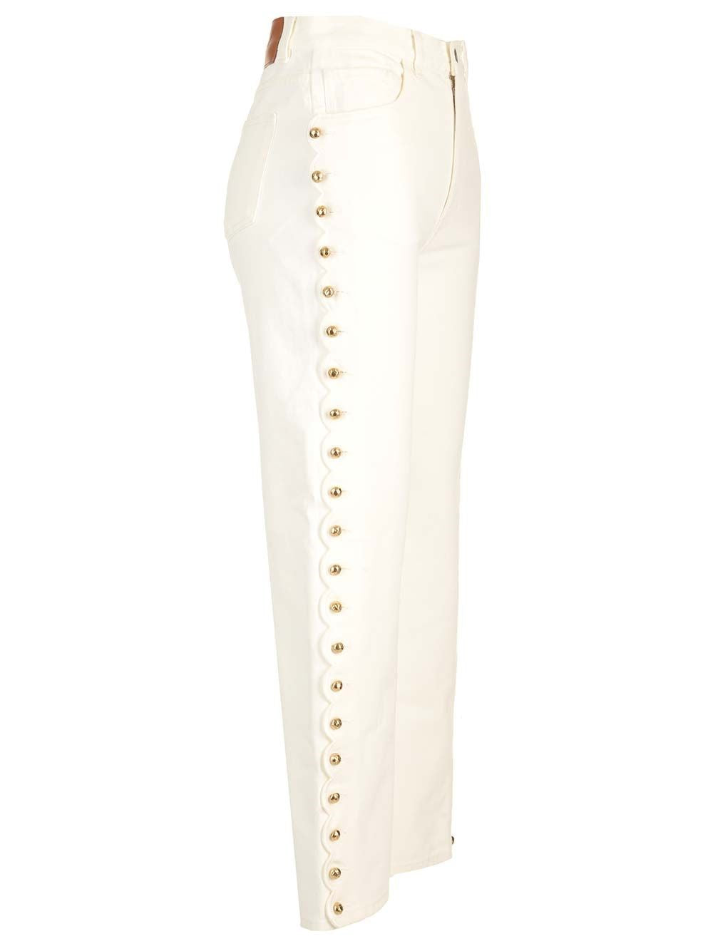 Chloe' Women Cropped Jeans With Embellished Profile CHLOE