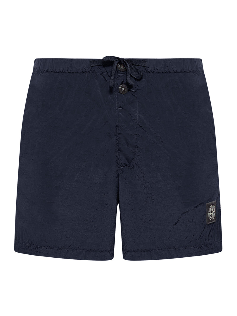 Stone Island Men Navy Blue Compass Logo Swimsuit STONE ISLAND