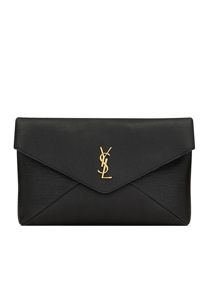 Saint Laurent Women Cassandre Large Lambskin Envelope Pouch SAINT LAURENT