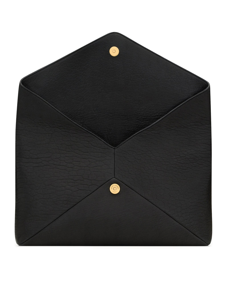 Saint Laurent Women Cassandre Large Lambskin Envelope Pouch SAINT LAURENT