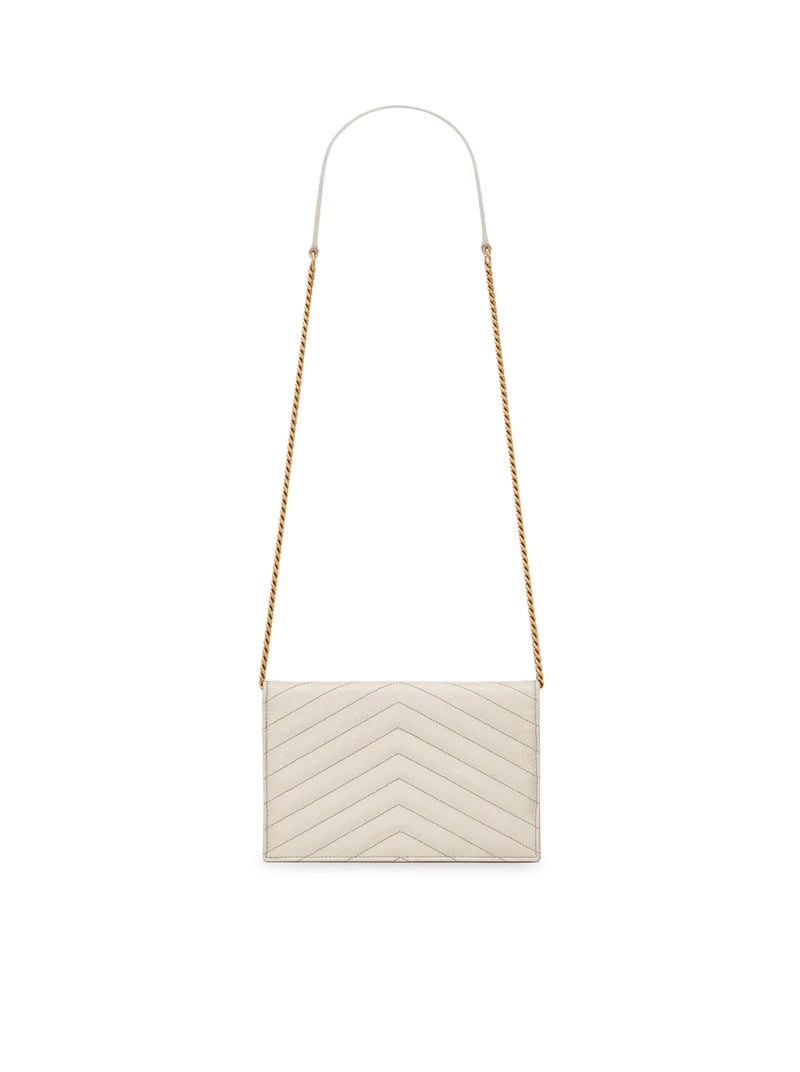 Saint Laurent Women Classic Cassandre Chain Envelope Clutch In Grain De Poudre Leather SAINT LAURENT